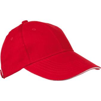 6-panel sandwich baseball cap Red