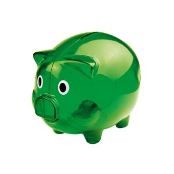 Transparent piggy bank Green