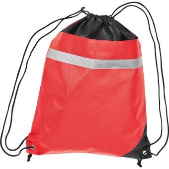 Non Woven Gymbag mit reflektierendem Streifen Rot
