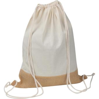Gymbag with jute bottom White