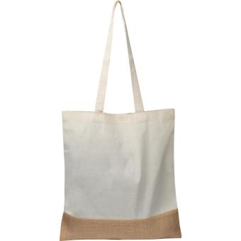 Carrying bag with jute bottom White