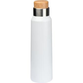 Thermos flask with wooden cap 500 ml White