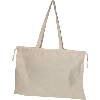 Bio Baumwolltasche mit Verschluss Beige