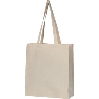 Bio Baumwolltasche mit Bodenfalte Beige