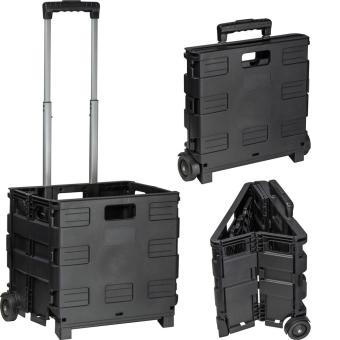 Folding shopping trolley Black
