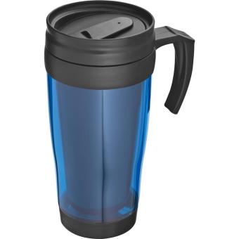 Plastic thermal travel mug – 400 ml Aztec blue