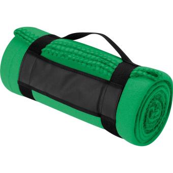Fleecedecke mit Tragebanderole Grün