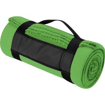 Fleecedecke mit Tragebanderole Apfelgrün