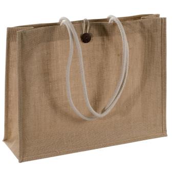 Jutetasche mit robusten Kordelgriffen Braun