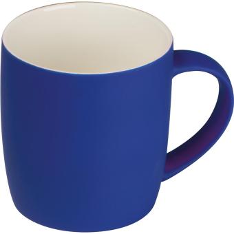 Rubberized ceramic mug Aztec blue
