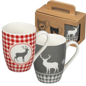 Set aus 2 Weihnachtstassen Mehrfarbig
