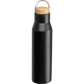 Drinking bottle made from recycled stainless steel Black