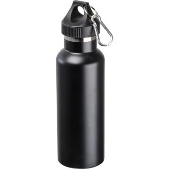 Vacuum flask, matt, 500ml with carabiner Black