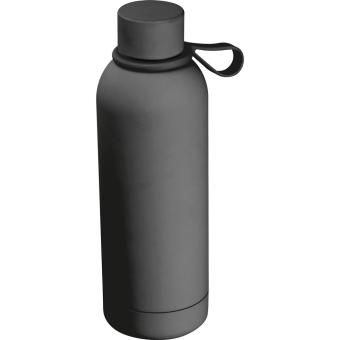 Rubberised drinking bottle with loop, 500 ml Anthracite
