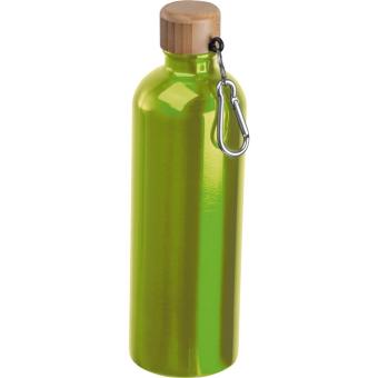 Stainless steel drinking bottle with carabiner, 750ml Apple green