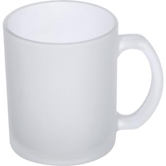 Glastasse weiß gefrostet, 300ml Transparent