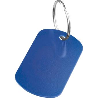Key ring metal plate Aztec blue