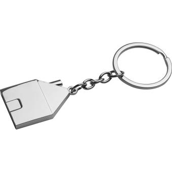 Metal keyring in house shape Convoy grey