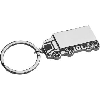 Metal keyring HGV Convoy grey