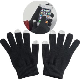 Handschuhe aus Acryl mit  Touch-Spitzen Schwarz