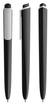 Pigra P02 Soft Touch Push ball pen Black/white