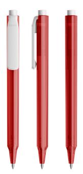 Pigra P04 Push Kugelschreiber Rot/weiß