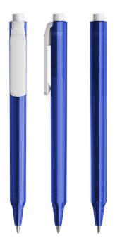 Pigra P04 Push Kugelschreiber Blau/weiß