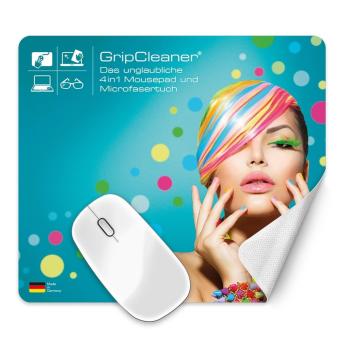 GripCleaner 4in1 Mousepad & Mikrofasertuch 23x20cm Standard-Einlegekarte