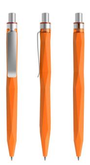 prodir QS20 Soft Touch PRS Push Kugelschreiber Orange-Silber satiniert