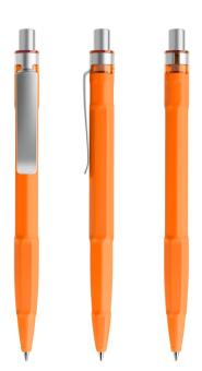prodir QS30 Soft Touch PRS Push Kugelschreiber Orange-Silber satiniert