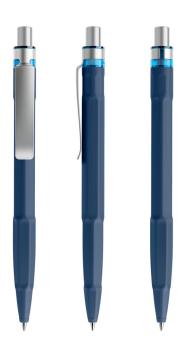 prodir QS30 Soft Touch PRS Push Kugelschreiber Sodalithblau-Silber satiniert-Azur