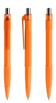 prodir QS30 Soft Touch PRT Push Kugelschreiber Orange-Silber poliert