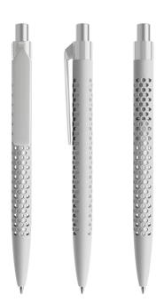 prodir QS40 Soft Touch PRP Push Kugelschreiber Zementgrau-Silber satiniert