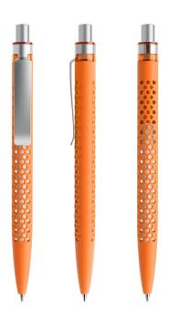 prodir QS40 Soft Touch PRS Push Kugelschreiber Orange-Silber satiniert