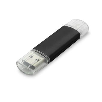 USB Stick Simply Duo Schwarz | 128 MB