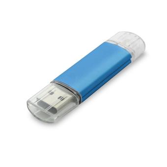 USB Stick Simply Duo Blau | 128 MB
