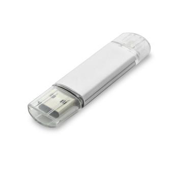 USB Stick Simply Duo Silber | 128 MB