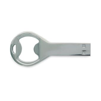 USB Stick Turn mit Flaschenöffner 128 MB | Silber