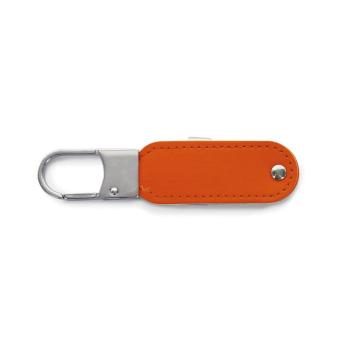 USB Stick Leder Köln Orange | 128 MB