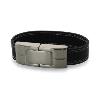 USB Stick Leder Band Schwarz | 16 GB