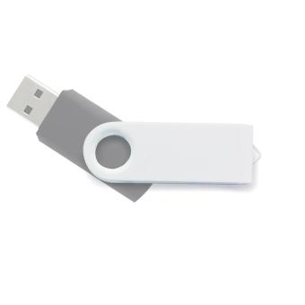 USB Stick Clip Metallbügel farbig Weiß | 128 MB