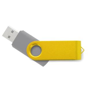 USB Stick Clip Metallbügel farbig Gelb | 128 MB