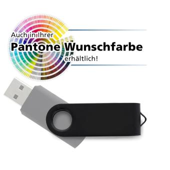 USB Stick Clip Metallbügel farbig Pantone (Wunschfarbe) | 128 MB