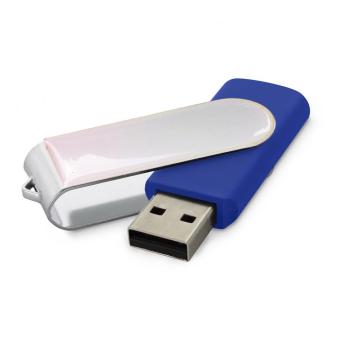 USB Stick Clip mit Doming Blau | 128 MB
