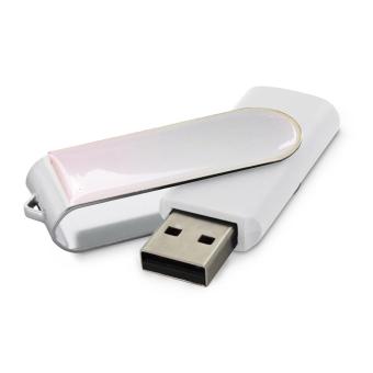 USB Stick Clip mit Doming Weiß | 128 MB