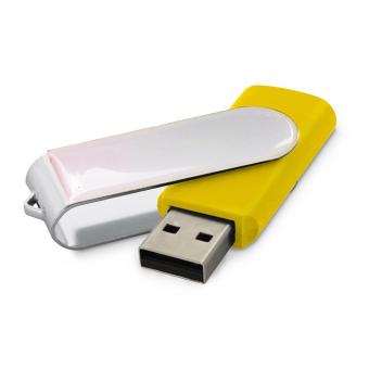 USB Stick Clip mit Doming Gelb | 128 MB