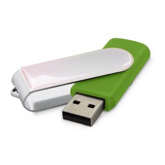 USB Stick Clip mit Doming Grün | 128 MB