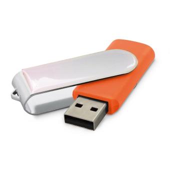 USB Stick Clip mit Doming Orange | 128 MB