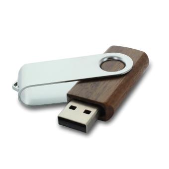 USB Stick Clip Holz Walnuss | 128 MB