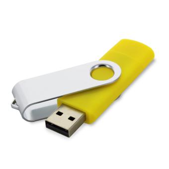 USB Stick Clip micro Yellow | 128 MB